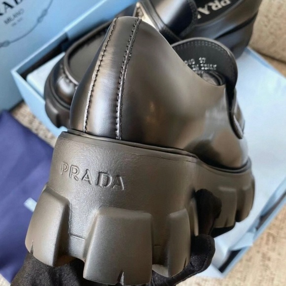 Prada Women's Black Chunky Loafers - Picture 3 of 3